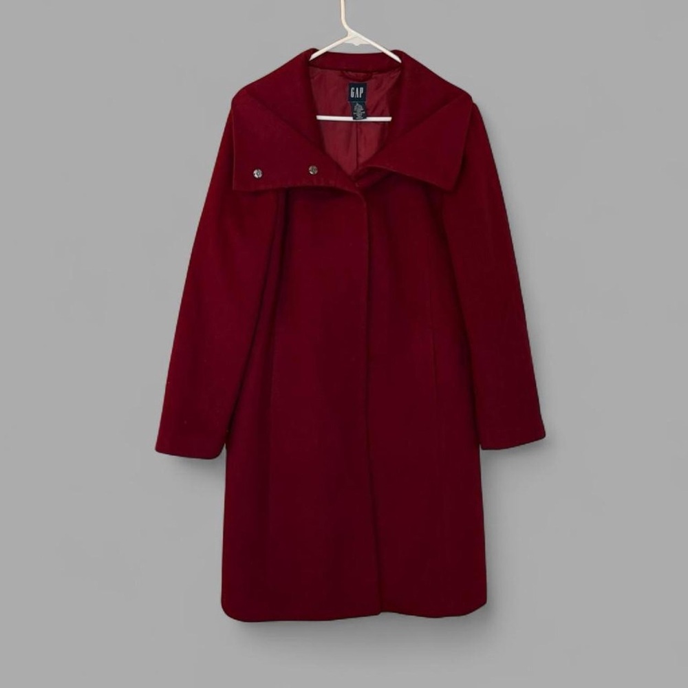 Vintage GAP Women's Wool Cashmere Burgundy Trench Coat